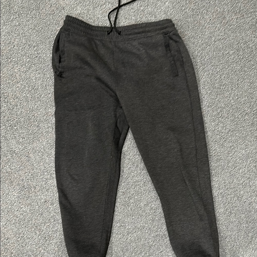 Black Tapered Sweatpants with Elastic Cuffs